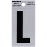 Hillman 839342 2 in. Reflective Black Mylar Self-Adhesive Letter L 1/pc.