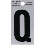 Hillman 839352 2 in. Reflective Black Mylar Self-Adhesive Letter Q 1/pc.