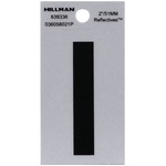 Hillman 839336 2 in. Reflective Black Mylar Self-Adhesive Letter I 1/pc.