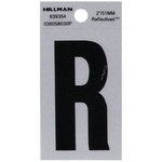 Hillman 839354 2 in. Reflective Black Mylar Self-Adhesive Letter R 1/pc.