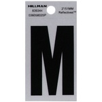 Hillman 839344 2 in. Reflective Black Mylar Self-Adhesive Letter M 1/pc.