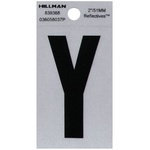 Hillman 839368 2 in. Reflective Black Mylar Self-Adhesive Letter Y 1/pc.