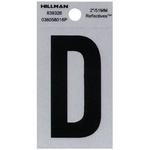 Hillman 839326 2 in. Reflective Black Mylar Self-Adhesive Letter D 1/pc.