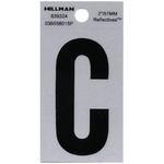Hillman 839324 2 in. Reflective Black Mylar Self-Adhesive Letter C 1/pc.