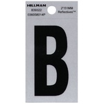 Hillman 839322 2 in. Reflective Black Mylar Self-Adhesive Letter B 1/pc.