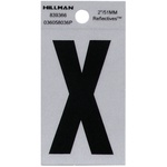 Hillman 839366 2 in. Reflective Black Mylar Self-Adhesive Letter X 1/pc.