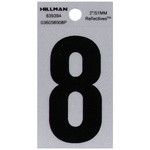Hillman 839394 2 in. Reflective Black Mylar Self-Adhesive Number 8 1/pc.