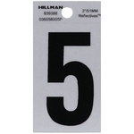 Hillman 839388 2 in. Reflective Black Mylar Self-Adhesive Number 5 1/pc.