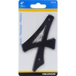 Hillman 839758 4 in. Black Plastic Nail-On Number 4 1/pc.