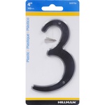 Hillman 839756 4 in. Black Plastic Nail-On Number 3 1/pc.