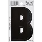 Hillman 841506 3 in. Black Vinyl Self-Adhesive Letter B 1/pc.