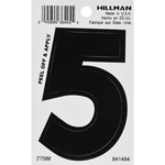Hillman 841494 3 in. Black Vinyl Self-Adhesive Number 5 1/pc.