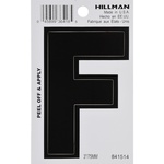 Hillman 841514 3 in. Black Vinyl Self-Adhesive Letter F 1/pc.