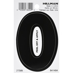 Hillman 841484 3 in. Black Vinyl Self-Adhesive Number 0 1/pc.