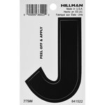 Hillman 841522 3 in. Black Vinyl Self-Adhesive Letter J 1/pc.