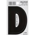 Hillman 841510 3 in. Black Vinyl Self-Adhesive Letter D 1/pc.