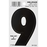 Hillman 841502 3 in. Black Vinyl Self-Adhesive Number 9 1/pc.