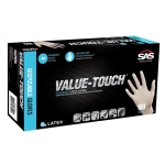 SAS Safety 6592 Value-Touch Powdered Latex Disposable Gloves, Medium