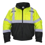 SAS Safety 690-1509 Class 3 Hooded Bomber Jacket (Yellow) Large