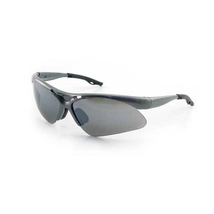 SAS Safety 540-0113 Diamondback Eyewear with Clamshell, Smoke Mirror Lens/Silver Frame 
